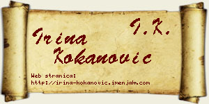 Irina Kokanović vizit kartica
